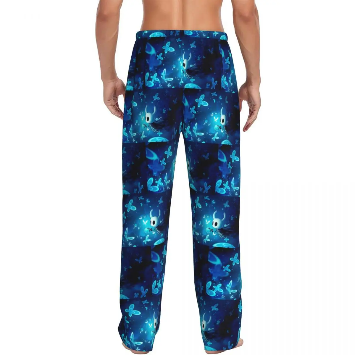 Custom Ghost Hollow Knight Game Pajama Pants Men Sleepwear Sleep Lounge Bottoms with Pockets