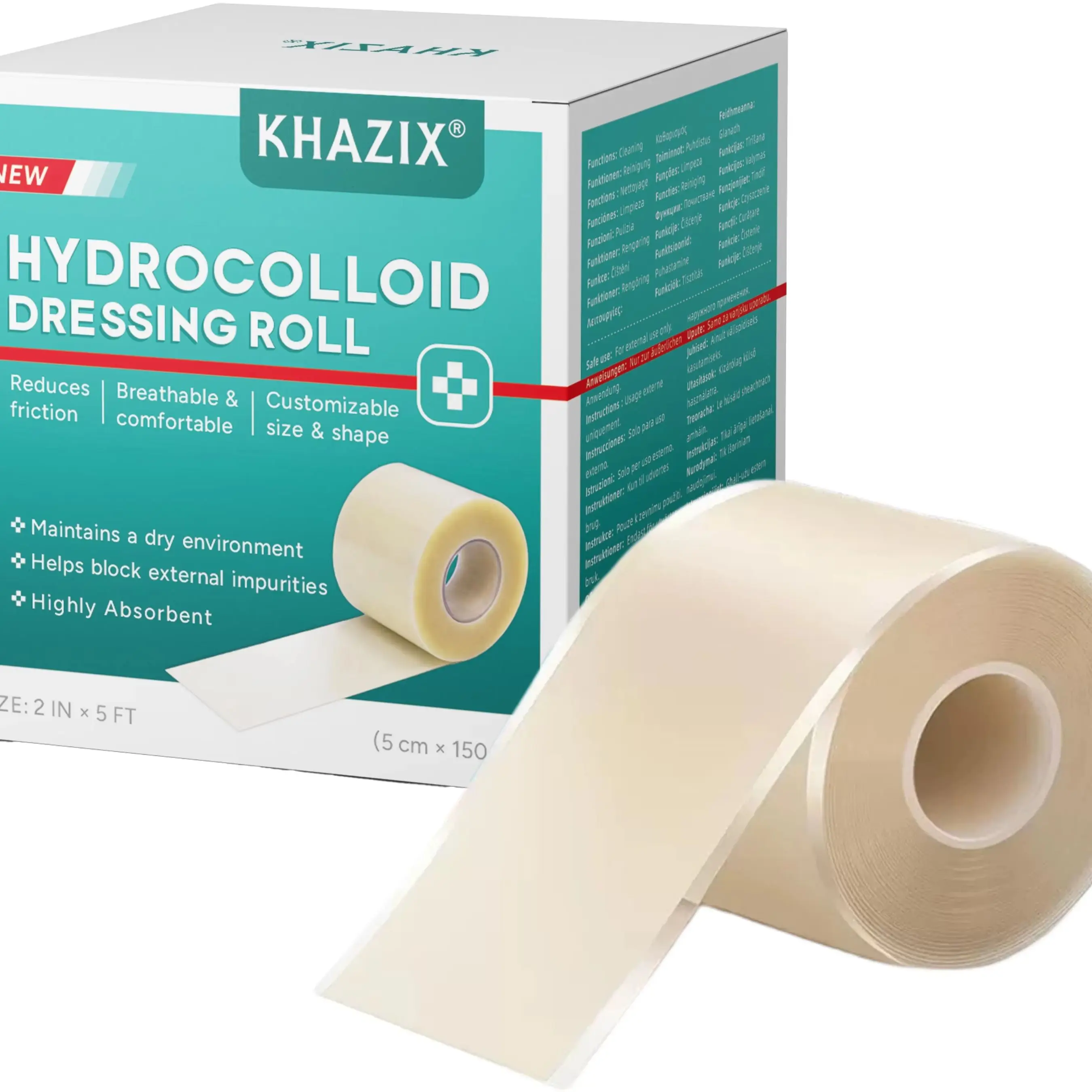 1 Rolle wasserbasiertes Kolloid-Akne-Pflaster zum Aufrollen, DIY-Pflaster zur Akneentfernung und zum Abdecken von Hautunreinheiten, wasserfestes und unsichtbares Akne-Pflaster. – Detail 3