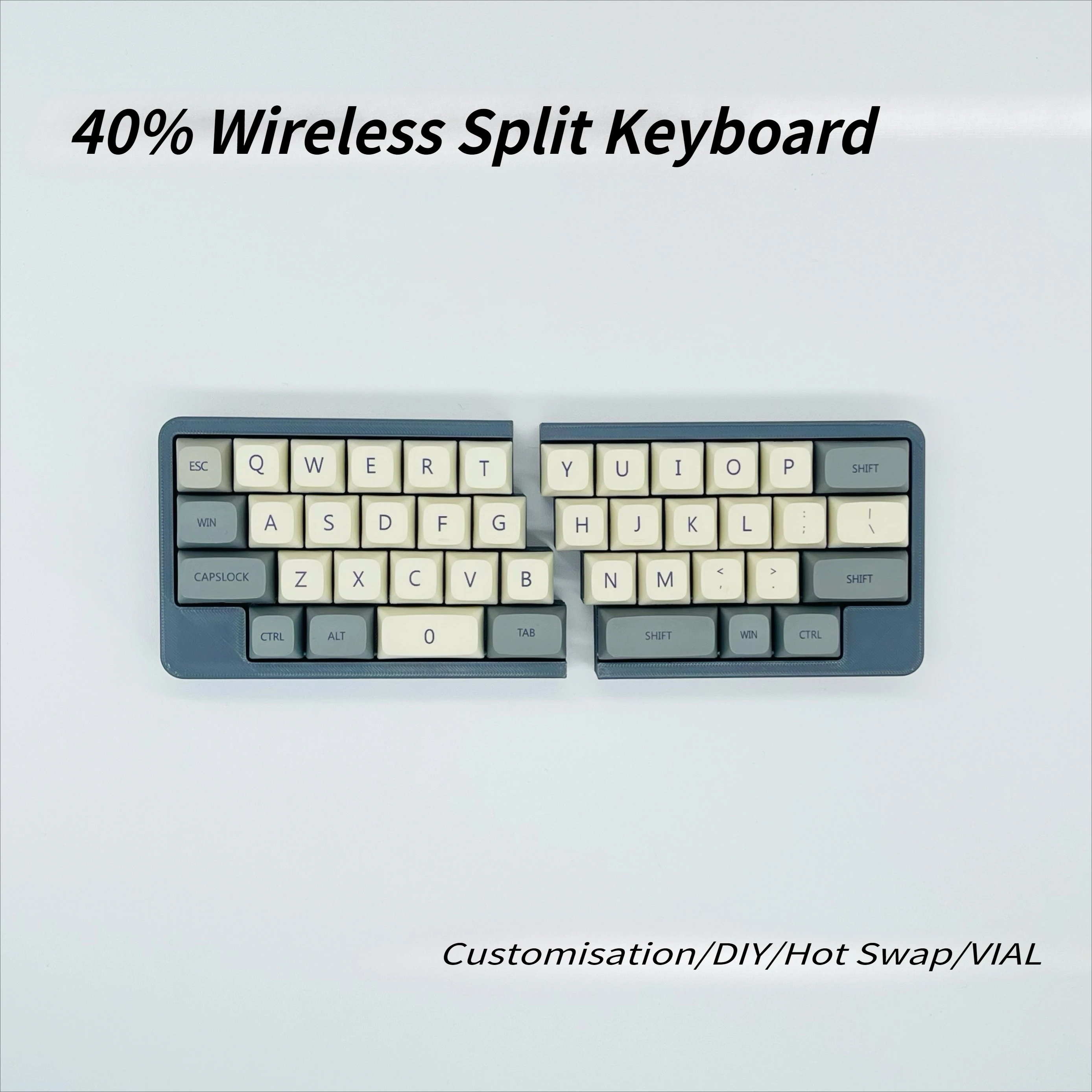 40% Wireless Split Keyboard, 2.4G Ergonomic Split Custom DIY, Hot-swappable & VIAL Supported，Great for gift-giving.