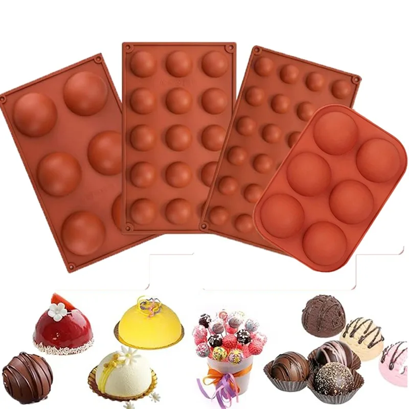

Semi Round Silicone Molds Baking Pan For Pastry Small Chocolate Mousse Pudding Ice Tray Cake Decoration Tool Dessert Accessories
