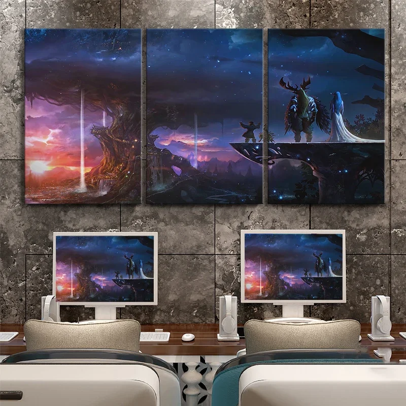 Unframed 3 Pcs World Game Scene Posters Wall Art Pictures Canvas Home Decor Posters Paintings Living Room Decoration