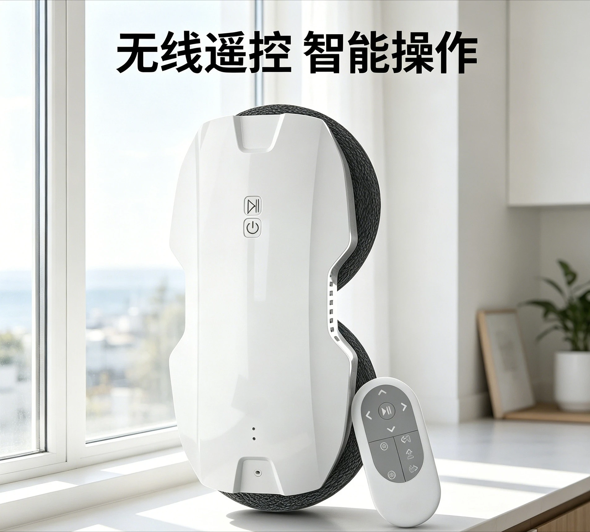 cleaning remote control intelligent window cleaner window cleaner white round automatic glass cleaning artifact