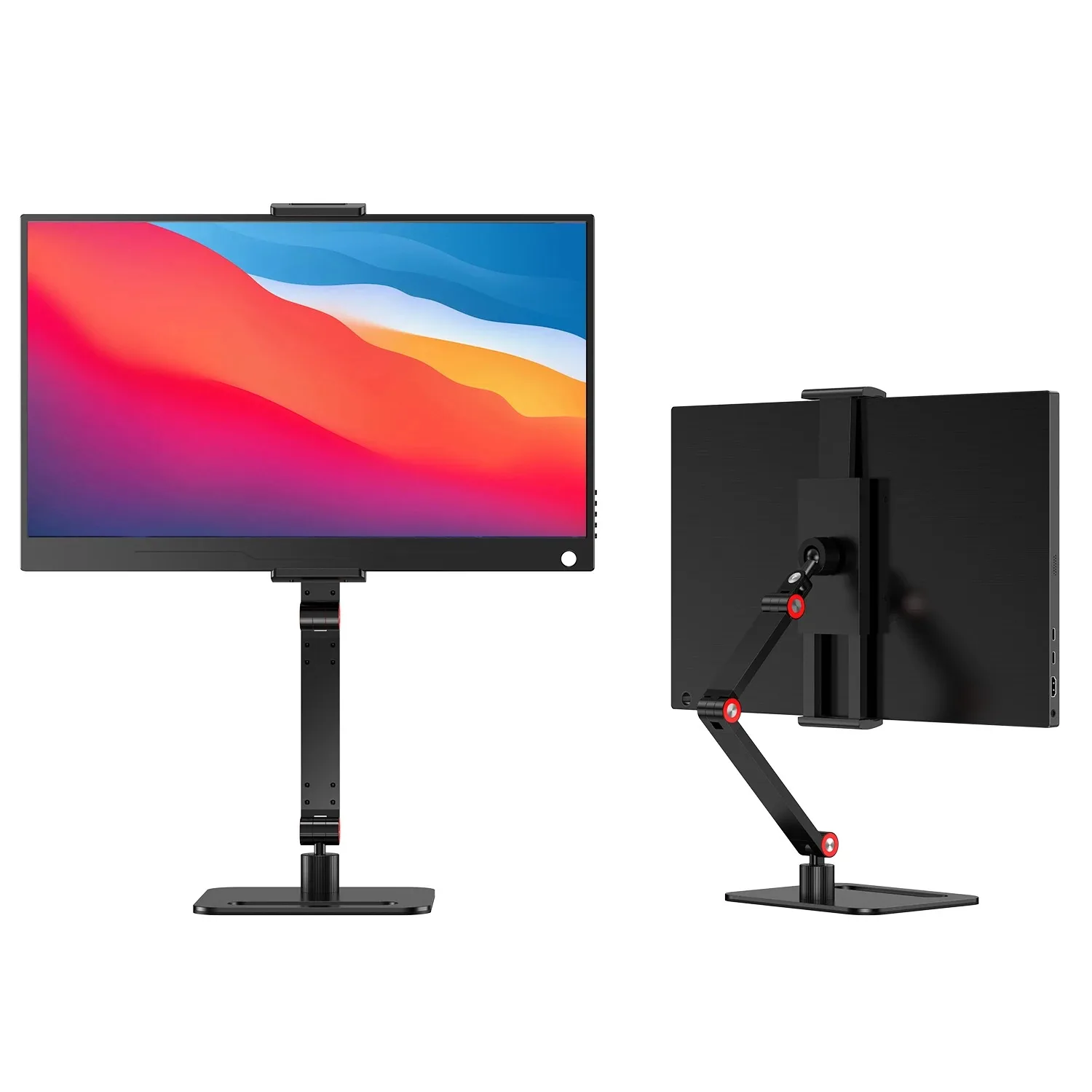 ポータブルデスクトップモニターホルダー,金属スタンド,調整可能,拡張可能,ドリルなし,ラップトップ,ゲーム,4.7-18インチ