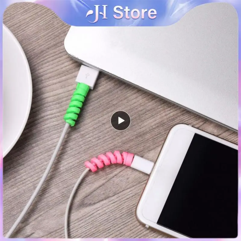 คลิปม้วนสายเคเบิลพลาสติกที่เก็บสายแบบพกพาสำหรับโทรศัพท์ประหยัดที่ชาร์จแบตเตอรี่โทรศัพท์อเนกประสงค์คลิปหนีบที่ยึดสายเคเบิล