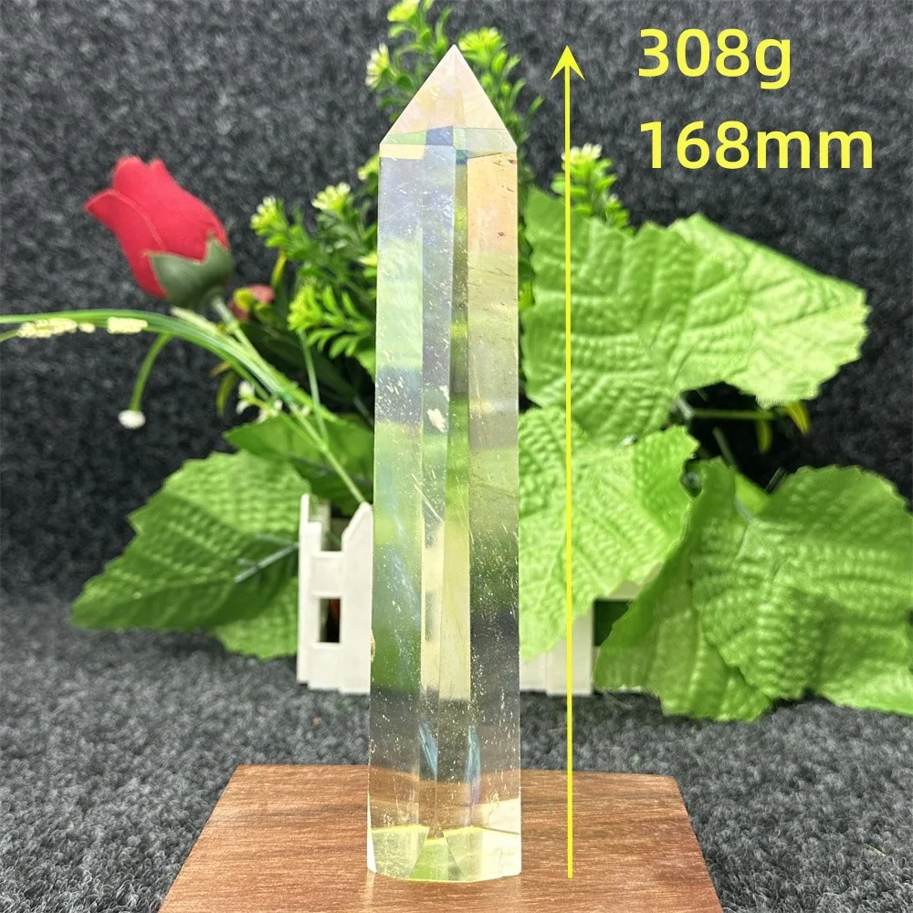 Yellow Natural Stone Crystal Quartz Healing Hexagonal Column Wand Energy Mineral Suitable For Home Decoration Ornaments