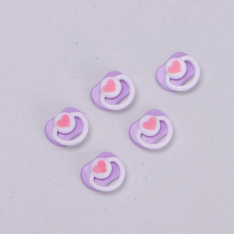 5Pcs/6PC Cute Mini Doll Pacifier Plastic Model Home Furnishing Decoration Cute Mini Dummy Pacifier Model Accessories
