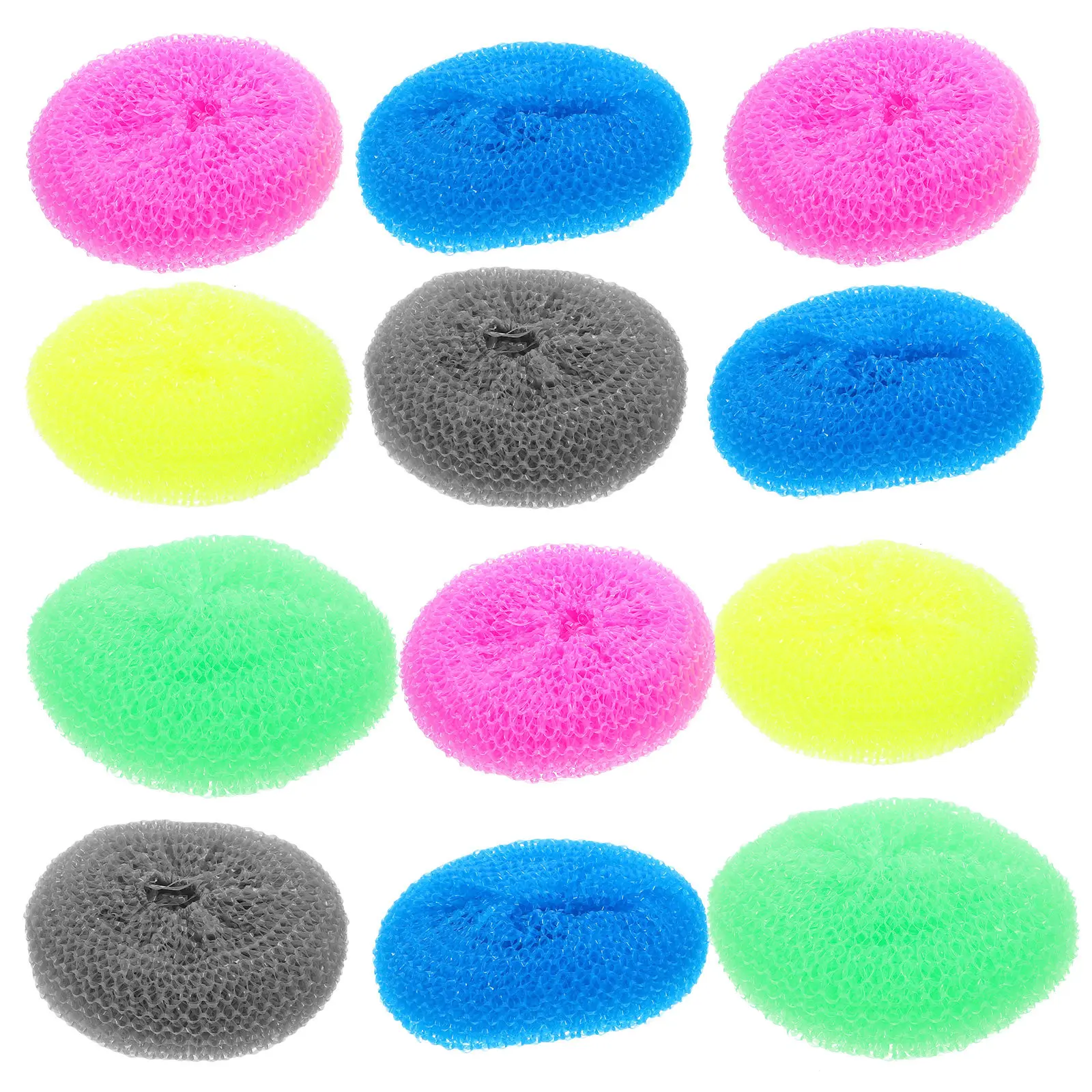 20Pcs Round Plastic Kitchen Scrub Brush Set Scratchfree Dishwasher Safe Reusable Mesh Dish Brush for Bowls Cookware Cups