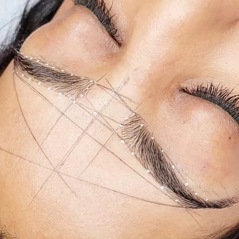 Fil de coton pré-encré de 30 m pour sourcils, fil de microblading pour le traçage des sourcils, idéal pour la conception de sourcils PMU