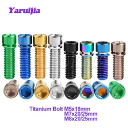Yaruijia Titanium Bolts M5x18mm M7/M8x20/ 25mm Titanium Bolts with Washer for BMX Stem Mountain Bike Stem Screw M8 Accessories