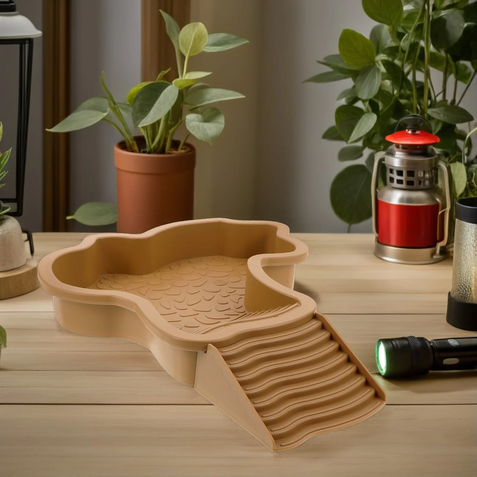 منصة تشمس السلحفاة الكبيرة، حمام سباحة بلاستيكي للزواحف، منحدر مانع للانزلاق للسلحفاة المائية والسلحفاة وحمامات الشمس #5