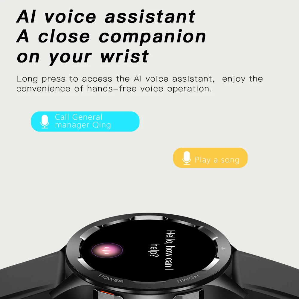 2025 ساعة ذكية جديدة للرجال بلوتوث مكالمة NFC صوت مساعد الموسيقى اللعب درجة الحرارة معدل ضربات القلب اختبار الرياضة Smartwatch #4