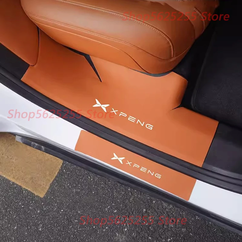 For XPeng Xiao Peng G9 2024 Car Door Sill Plate Threshold Plate Leather Protective Car Interior Decoration Modificed Accessories