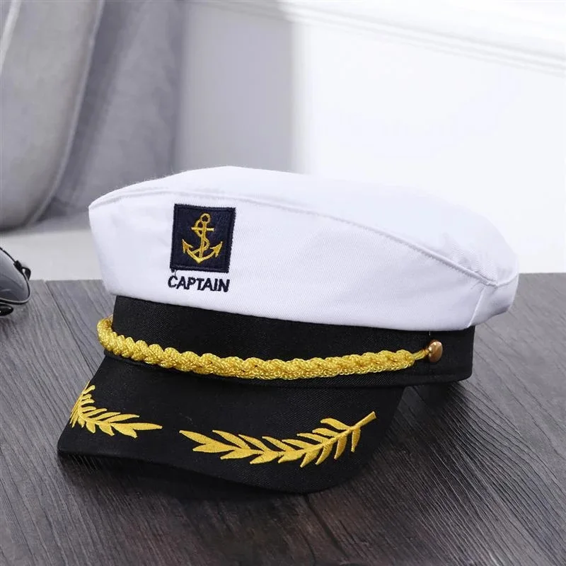 Adult Yacht-Sailor Captain Hat Adjustable Men's and Women's Party Hat Makeup Ball Dressing Event Excellent Stylish Accessories
