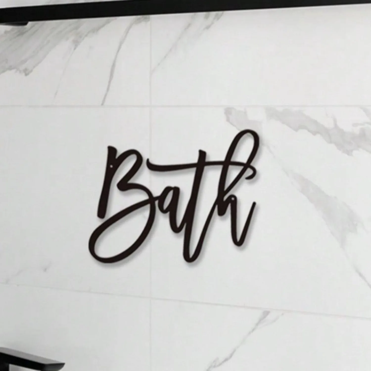 Spa Style BATH Iron Wall Sculpture Forged Metal Bathroom Decor Relaxing Home Retreat Wall Plaque Gift