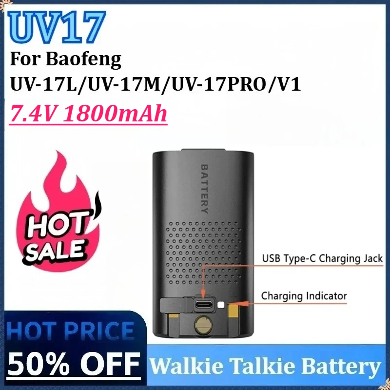 

Новый литий-ионный аккумулятор 7,4 В, 3800 мАч, 13,32 Втч BL-UV17, для Baofeng UV-17 Pro BL-17UV UV-17 Max UV-17L UV-17 PlusV1 V2