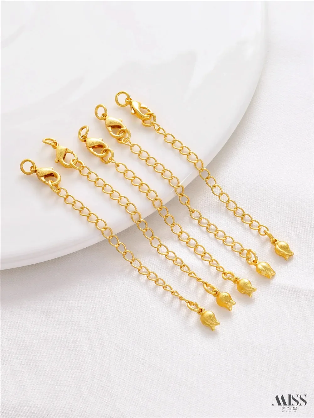 

18K Sand Gold Bud Tail Chain Extension Chain End Extension Chain Belt Lobster Buckle DIY Bracelet Necklace Accessories