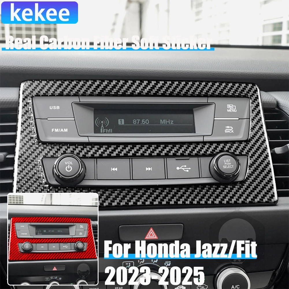 

Настоящее углеродное волокно, автомобильные аксессуары, панель центральной консоли, декоративная накладка, мягкая наклейка для Honda Fit/Jazz GR9 2023 2024 2025