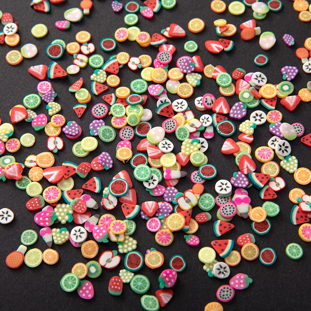 1000Pcs Polymer Clay Fruit Slices Charms For DIY Kawaii Epoxy Resin Silicone Molds  Jewelry Nail Art Decor Material Accessories