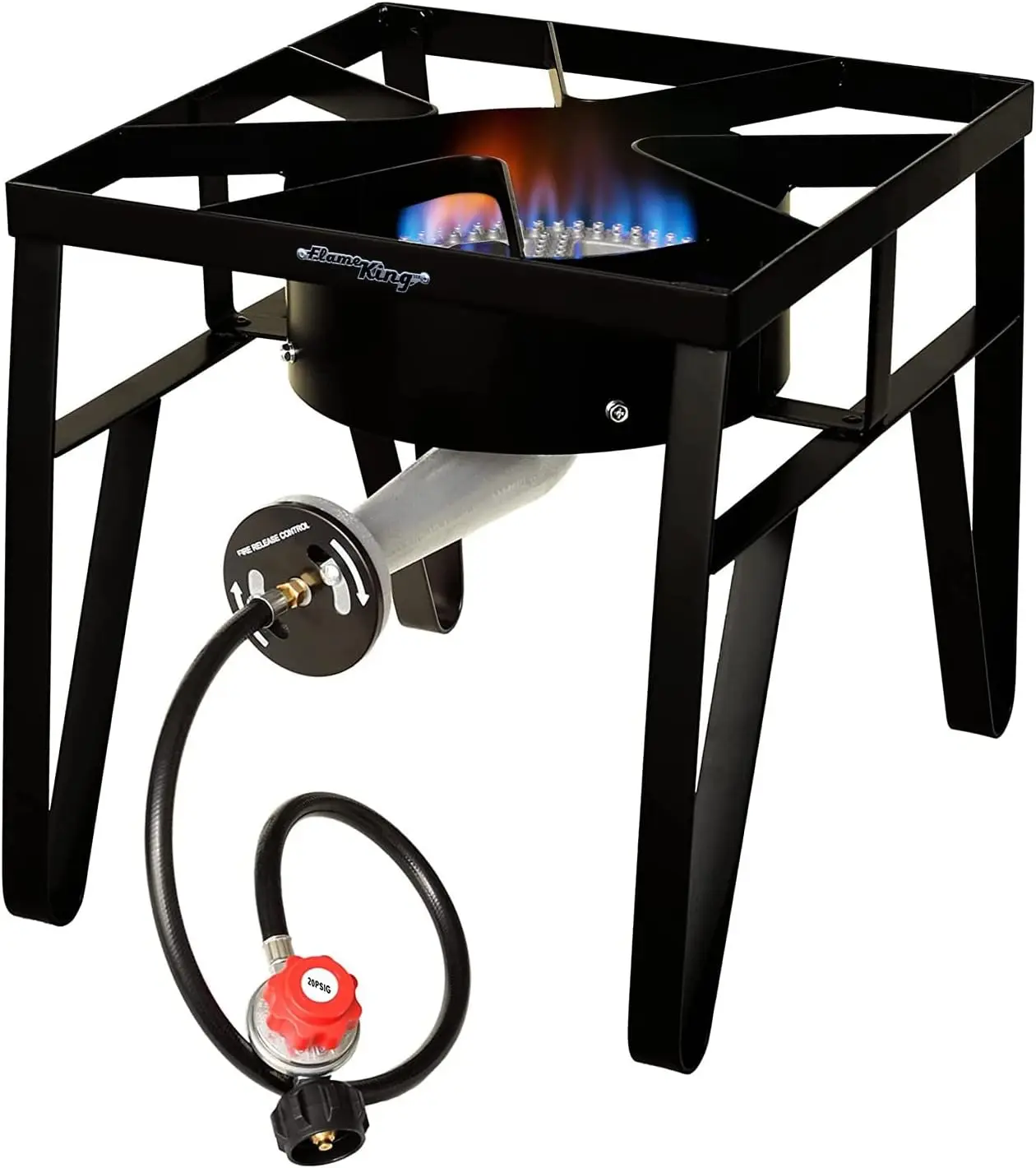 

200K BTU Propane Single Burner Outdoor Stove, Black, for Brewing, Frying, Syrup & Cajun Cooking