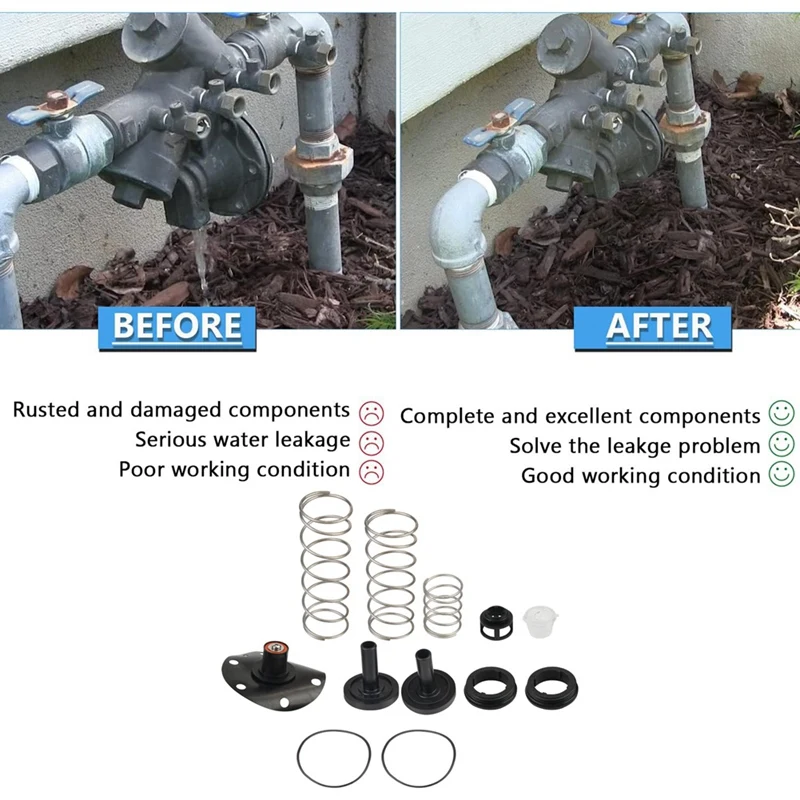 Fit For Wilkins Zurn Backflow Preventer Models 975XL & 975XL2 1-1/4In-2In Repair Rebuild Kit/Poppets, Springs And Seats