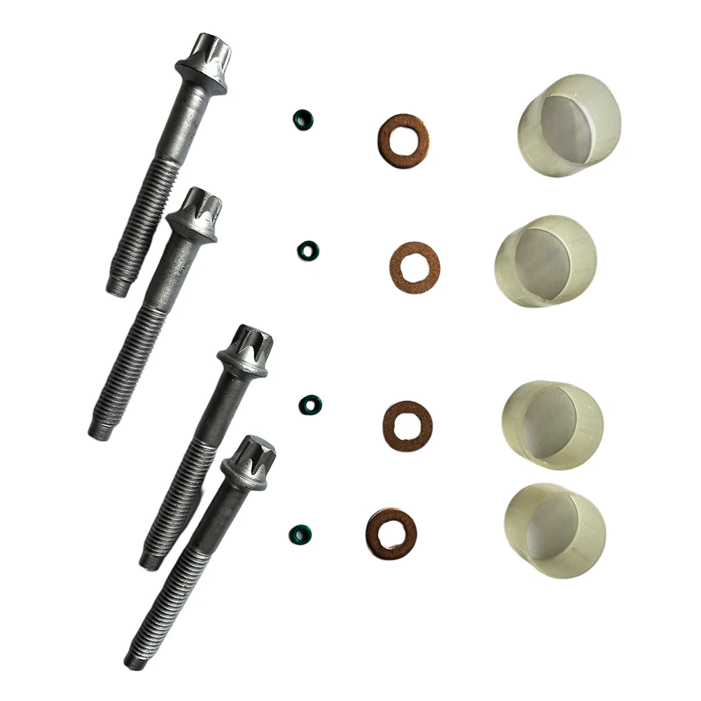 

Fuel Clamp Set Clamp Bolt Washer As Shown Engine Fuel Injection Components Clamp Bolt Metal Rubber Material Practical Use