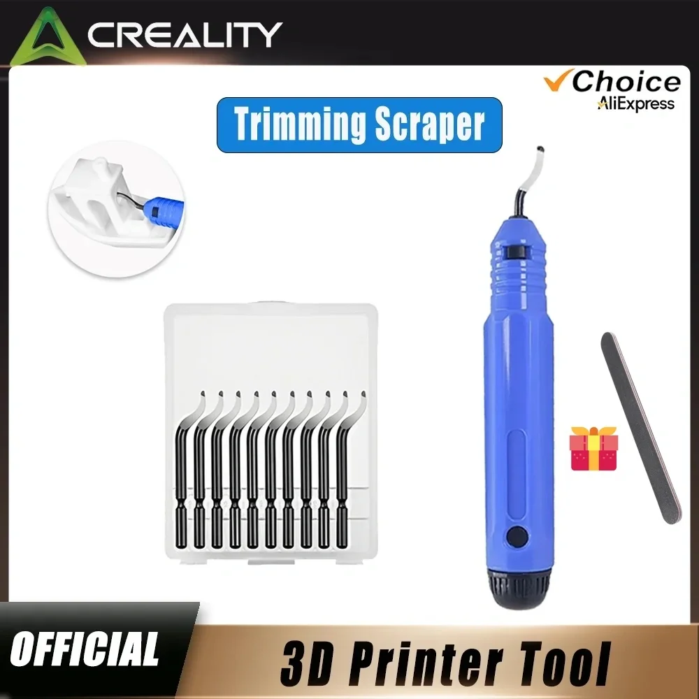 

3D Printer Trimming Knife Scraper Material filament Model Pruning Trimming Device With 10pcs Deburring Blade 1 Polishing Stick