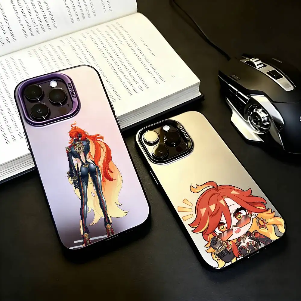 

G-Genshin M-Mavika Phone Case For iPhone17,16,15,14,13,12,11 Plus,Pro Max Black Candy silver phone case