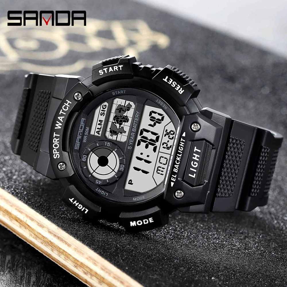 Fashion Sanda 6009 G Style Men Led Digital Watch Shock Military Sports Watch Waterproof Electronic Wristwatch Mens Relogios