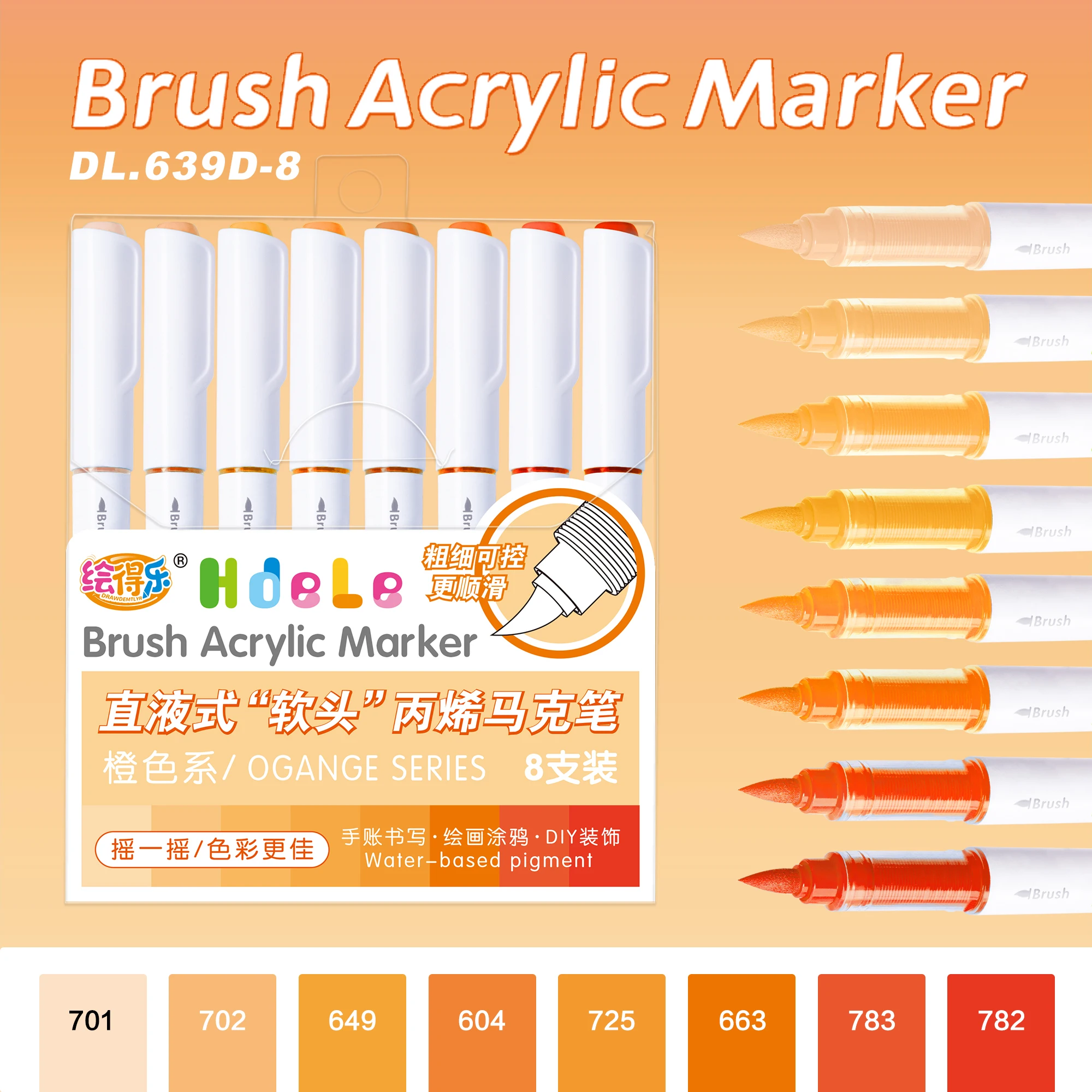 Hdele 240/72/24/8 Farben Pinsel-Acrylmarker-Set, für Notizbücher, DIY-Graffiti-Zeichnen, Acrylfarbstifte für Studenten – Detail 23