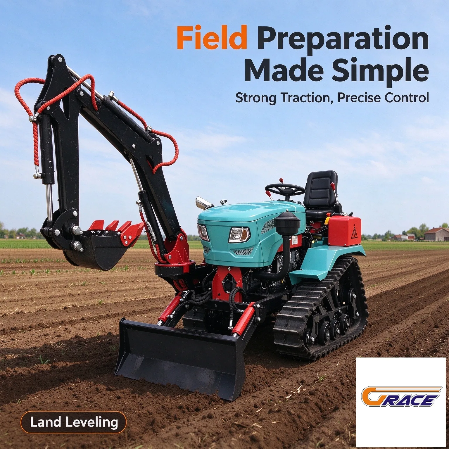 40HP Mini Crawler Tractor Compact Tracked Agricultural Tractor For Greenhouse Base And Mountain Orchard