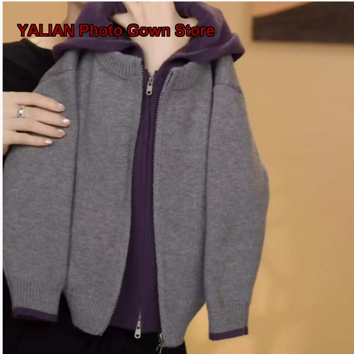 Kids Hooded Casual Two-Piece Look Knit Top for Spring 2026