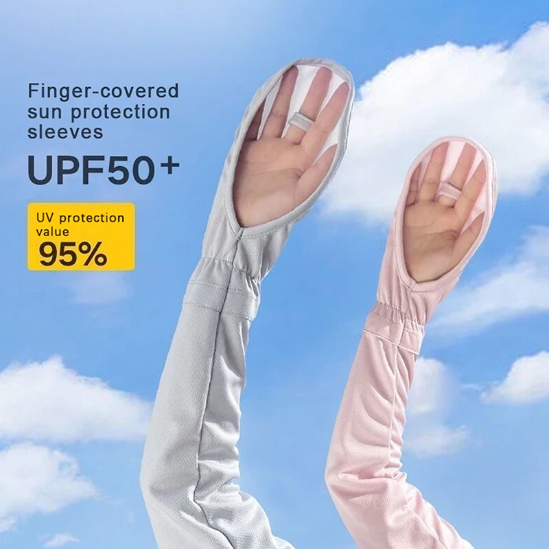 Manchons de bras de protection contre les rayons UV du soleil pour hommes et femmes, couvre-bras frais pour la glace, chauffe-bras pour le cyclisme, la pêche, la course à pied, la conduite, le sport d'escalade, 1 paire