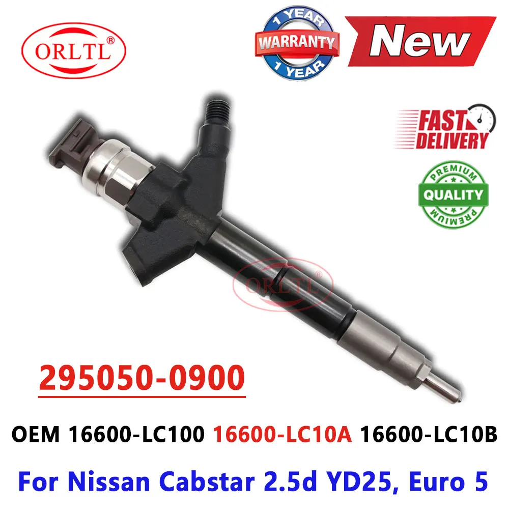 ORLTL Diesel Fuel Injector 16600-LC10A 16600-LC10B 295050-0900 6600-LC100 DCRI300900 295050-0901 for Nissan Cabstar 2.5d