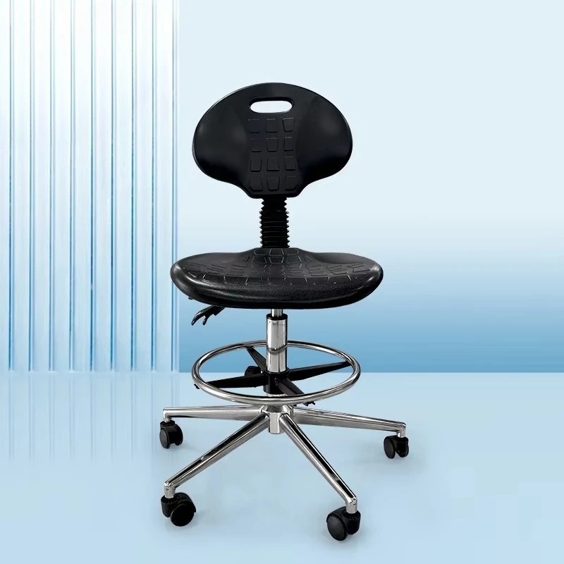 

Wholesale Anti-Static Polyurethane Lab Chair High Tilt Function Adjustable Metal Stool Swivel Seat Hospital Office Low Cost