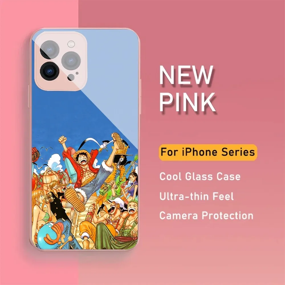 O-One Anime P-Pieces Phone Case For IPhone 15 14 13 12 Mini 11 Pro Max X XS XR 6 7 8 SE Plus Glass Hard Cover