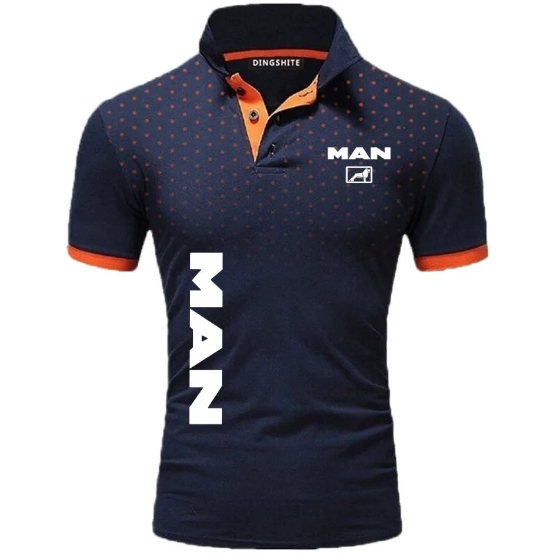 2023 Summer men\'s POLO shirt men\'s golf shirt truck MAN logo print Comfortable breathable casual sports men\'s T shirt top