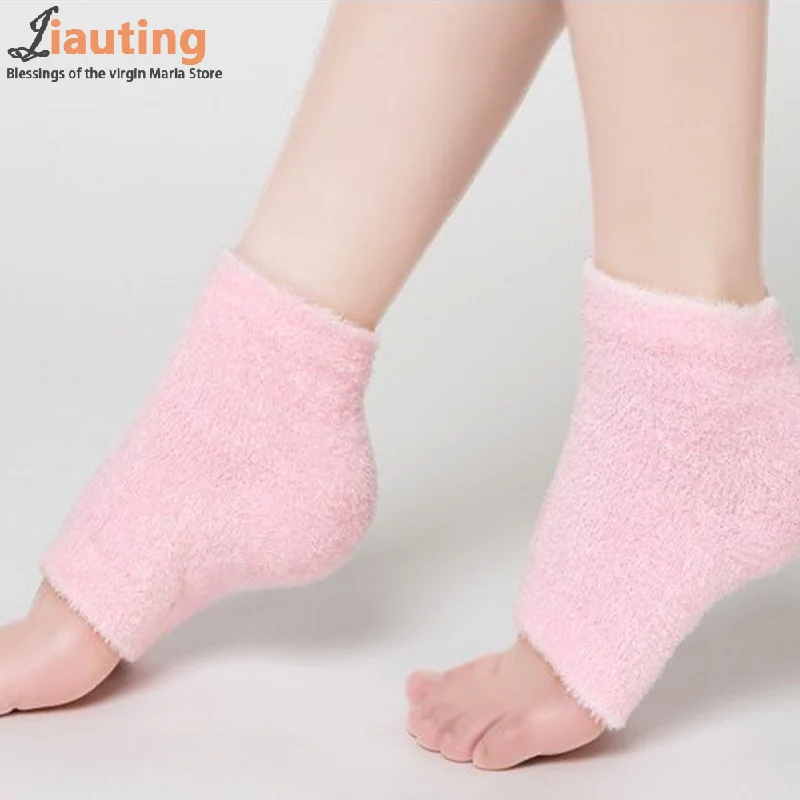 2PCS Gel Heel Socks Moisturing Spa Gel Socks Feet Care Cracked Foot Dry Hard Skin Protector Prevent Dry Heel Feet Care Tools