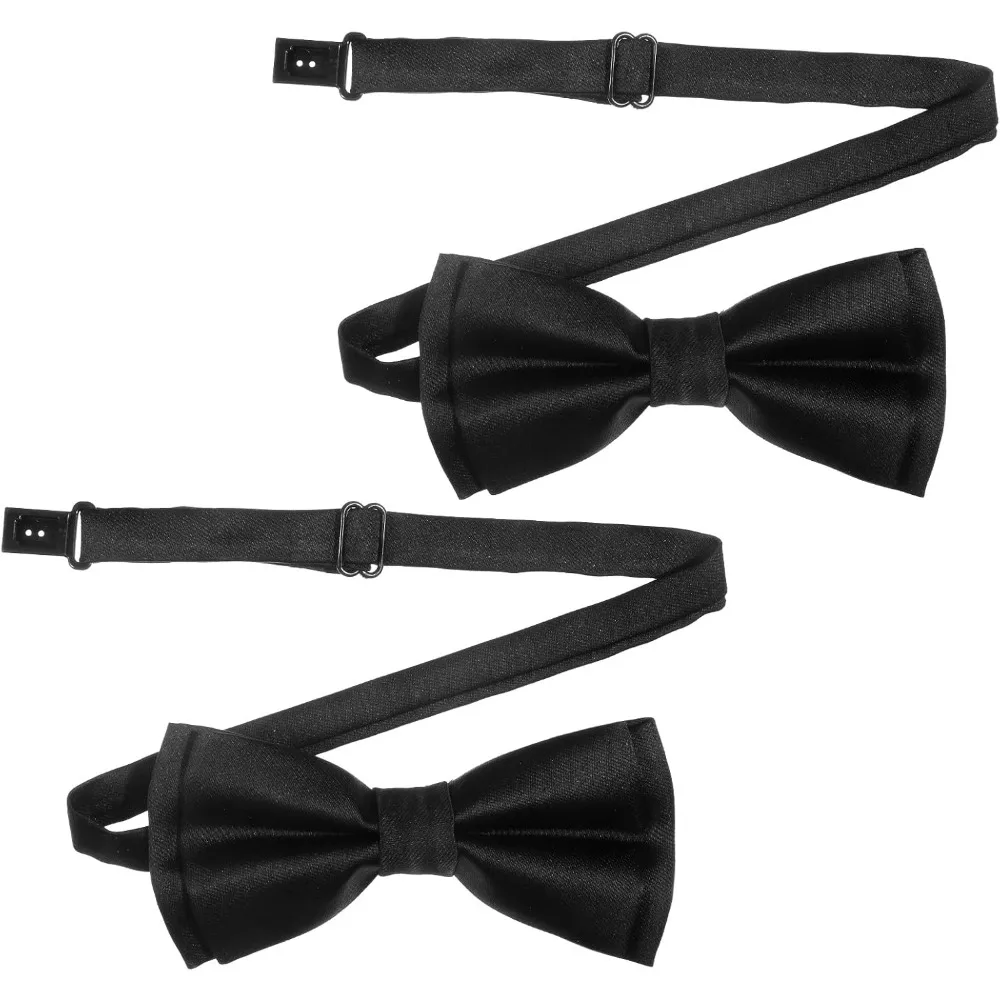 Corbatas de Moño para Hombre, Paquete de 2, Color Sólido, Pre-atadas y Ajustables, para Bodas, Eventos Formales, Negocios, Uso Diario