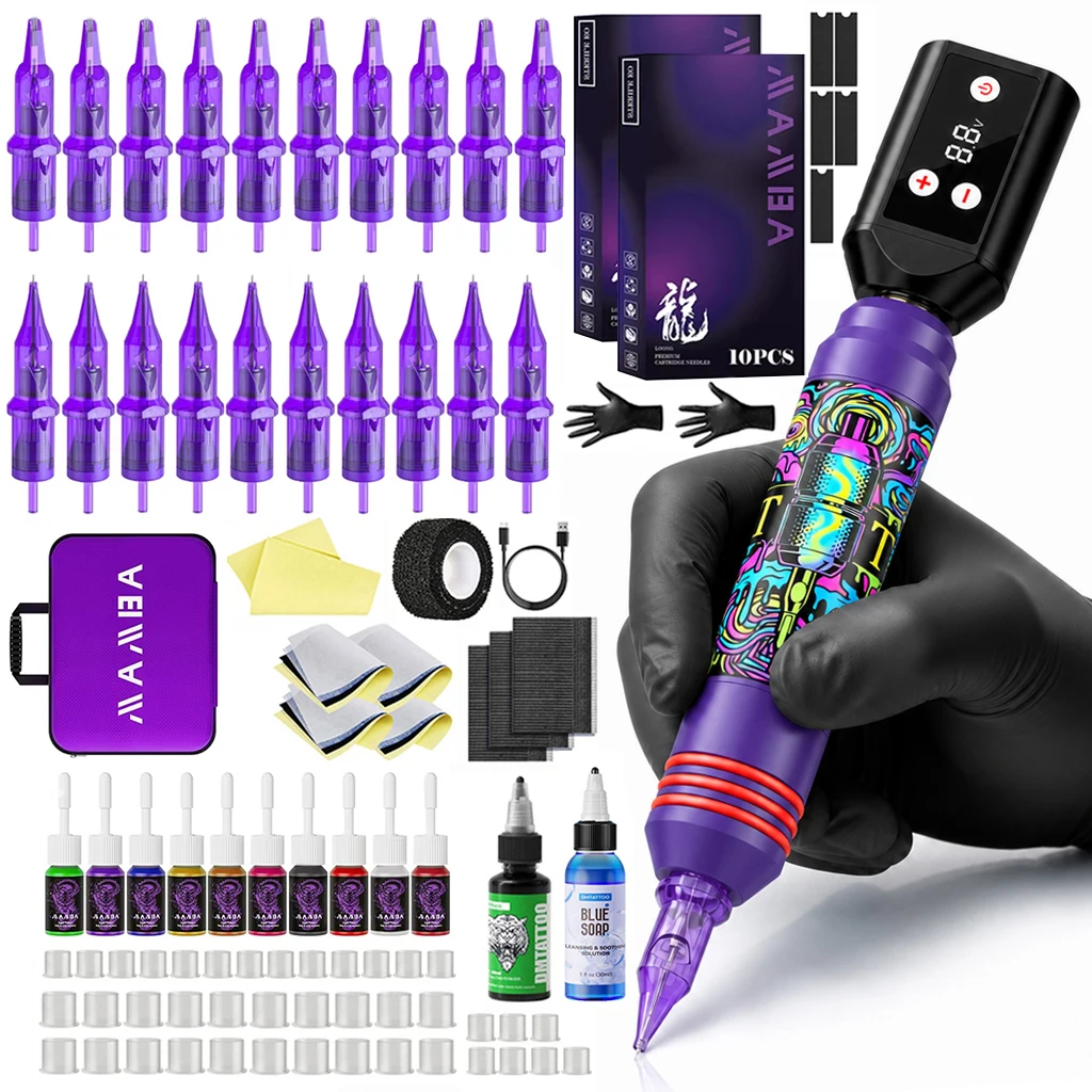 Tattoo Kit DM Graffiti Tattoo Pen Kit For Permanent Makeup Tattoo Machine Kit Hot Tattoo Power Supply Tattoo Gun Kit