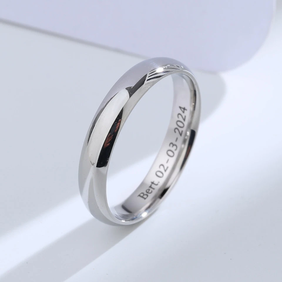 

Buyee 925 Sterling Silver Couples Ring Sets Can Engrave Name Simple White Ring Finger for Women Men Fashion Fine Jewelry Circle