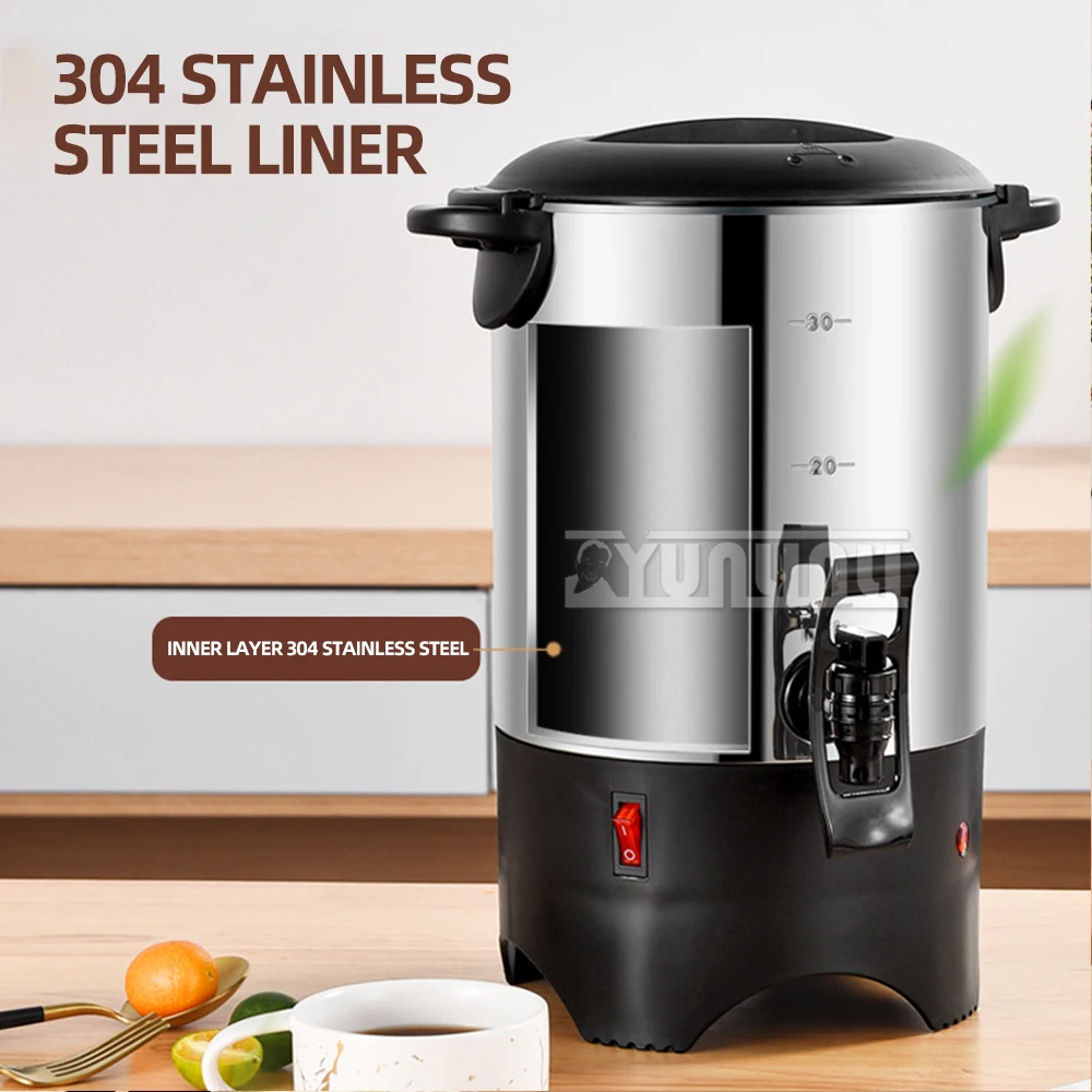 Urne à café commerciale en acier inoxydable, grand distributeur, eau chaude domestique, pot thermique Wskins, 5,2 L