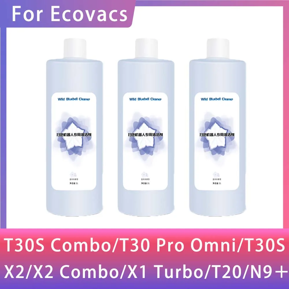 Cleaning Liquid For Ecovacs Deebot T30S Combo/T30 Pro Omni/T30S/X2 Combo/X1 Turbo/T20/T10 OMNI/N9＋ Parts 1L Cleaning Solution