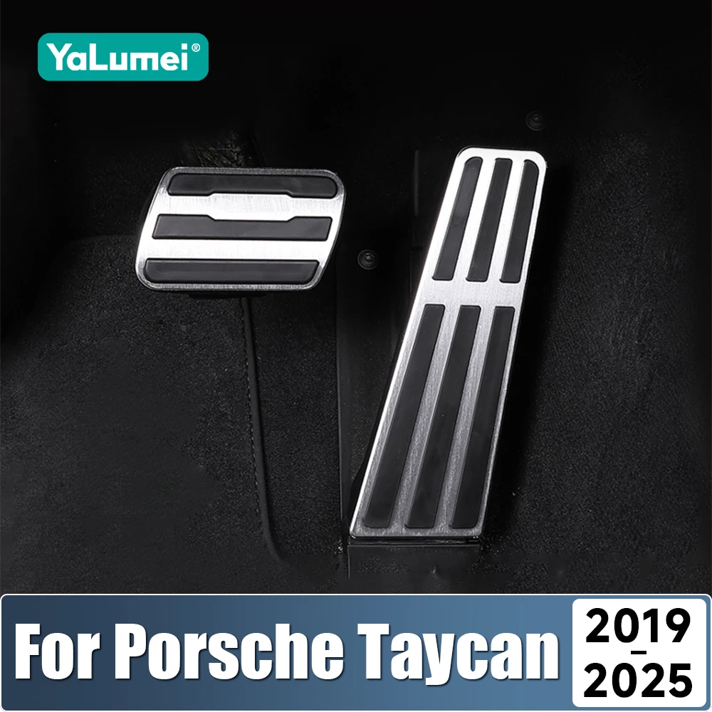 Für Porsche Taycan 2019 2020 2021 2022 2022 2023 2024 2025 Aluminium Auto Kraftstoff Gaspedal Bremspedale Abdeckung rutschfeste Pad