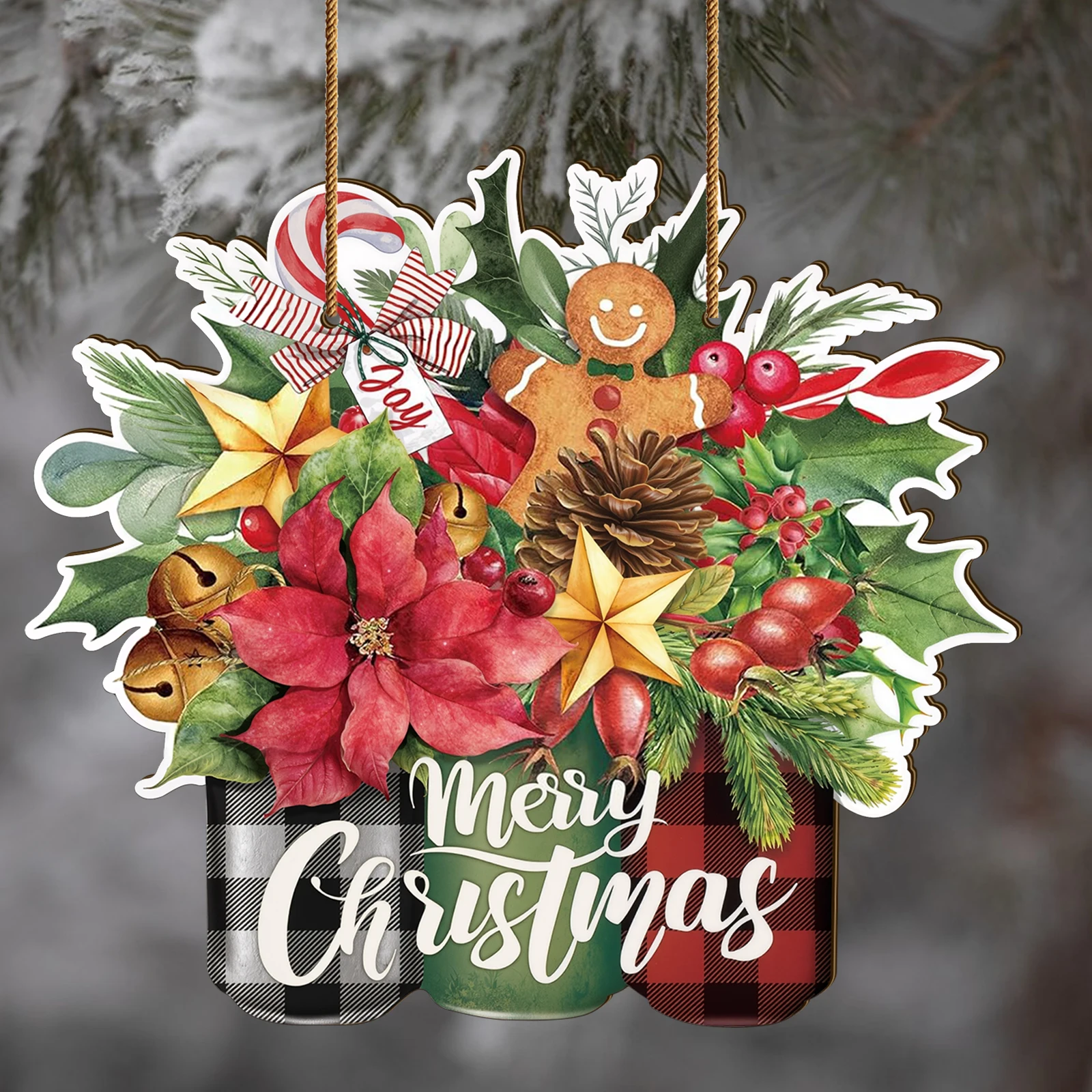 Spooky & Charming: High-Quality Wooden Hanging Decor for Halloween & Christmas Parties, Home, and Office