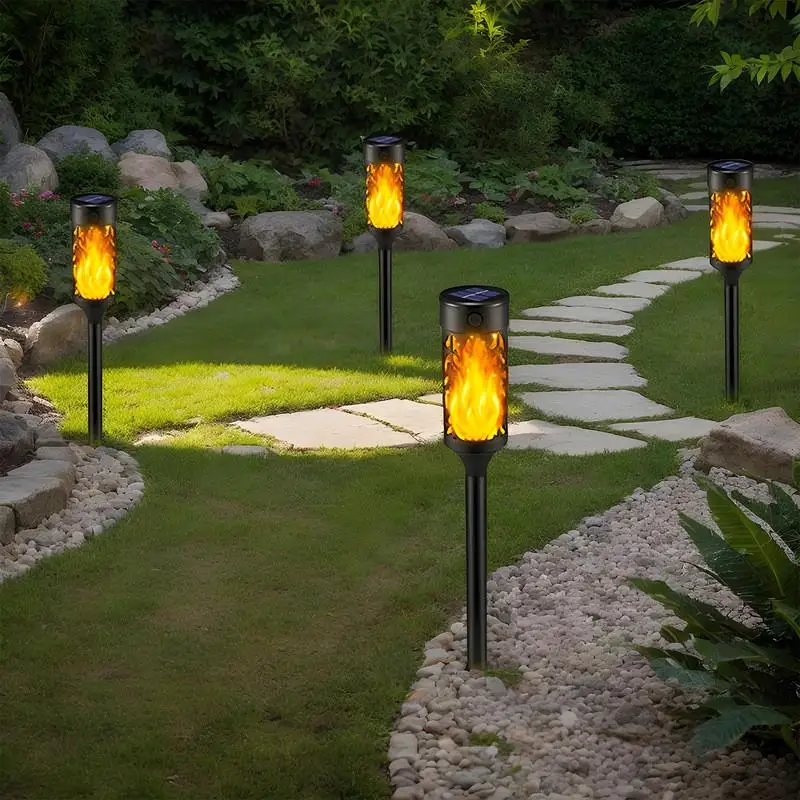 

Flame Solar Lights Outdoor Set Of 6 Waterproof Outdoor Solar Flame Lights For Yard Weatherproof Landscape Lighting Front Porch