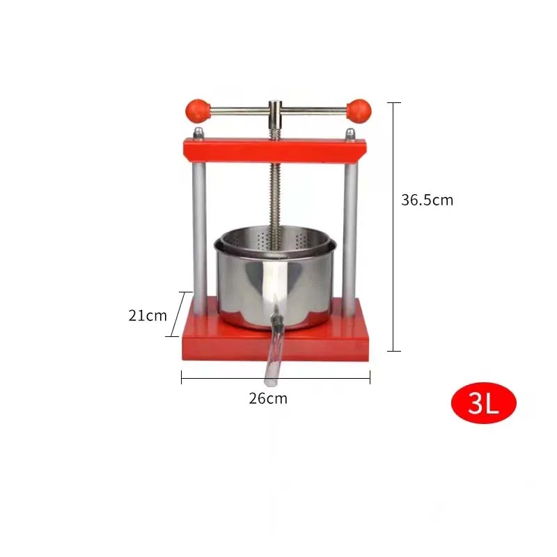 Grape pressing Extractor 2/3L Stainless Steel Household Manual Squeezer Fruit Grape Wine making Pressing Kitchen Machine