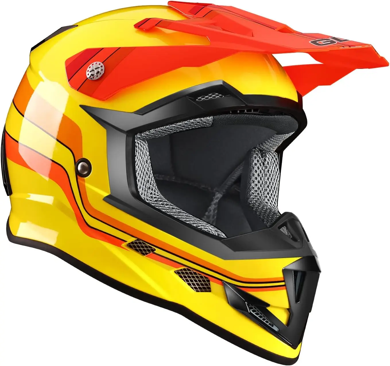 GX623 DOT dzieci młodzieży ATV Off-Road motor terenowy Motocross motocykl kask fullface Combo rękawiczki gogle dla chłopców i dziewcząt (Retro Y