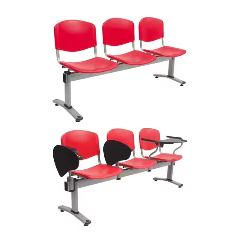 

Modern plastic airport hospital school waiting room 3-in-1 bench