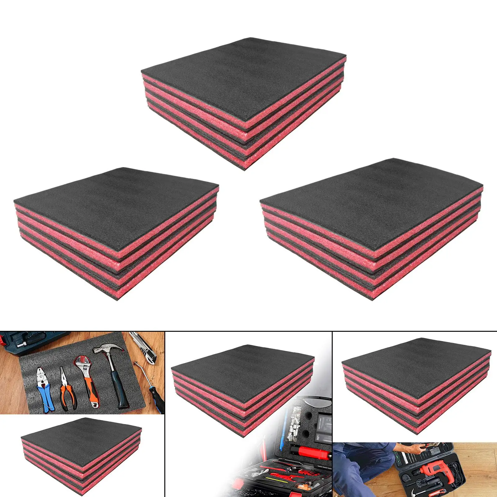 

4x Tool Box Foam Inserts Pads Easy to Cut Cuttable Tool Foam Sheets Protection for DIY Crafts Crafting Board Shipping
