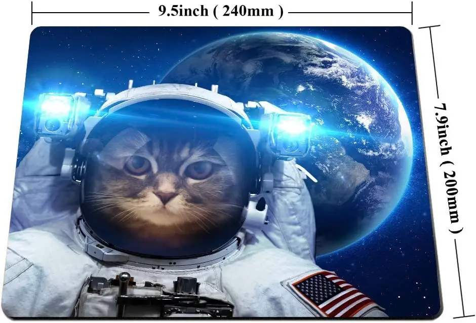 Non Slip Mouse Pad for Office,Astronaut Cat Nebula Galaxy Outer Space Mouse Pad